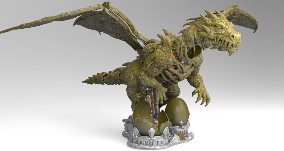 Mechanical Steampunk Dragon – Digital 3D Model for 3D Printing - Dreameks